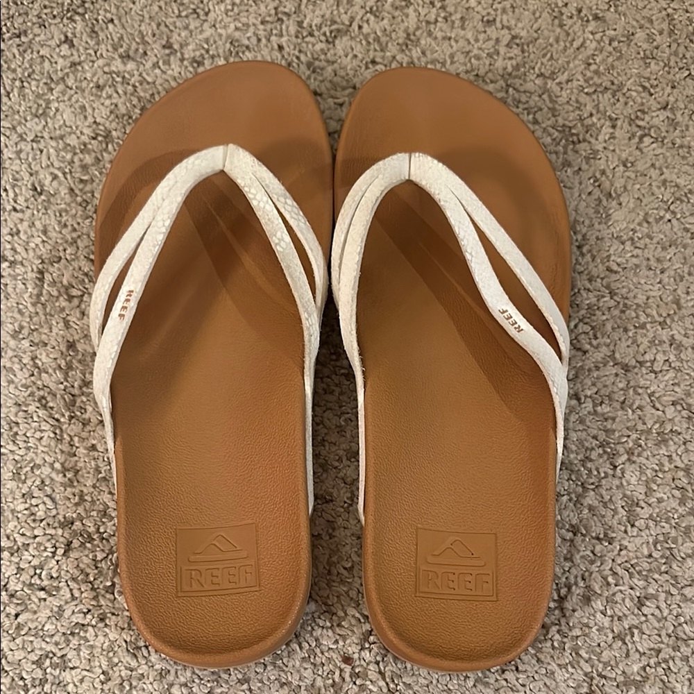 Reef Women's White and Brown Sandals